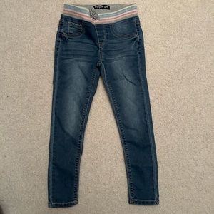 Hippie girl Denim Blue Jeans Rainbow Waste Cotton Blend size S